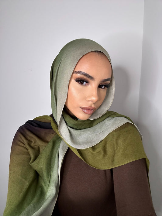 Ombré Green Modal with beige.