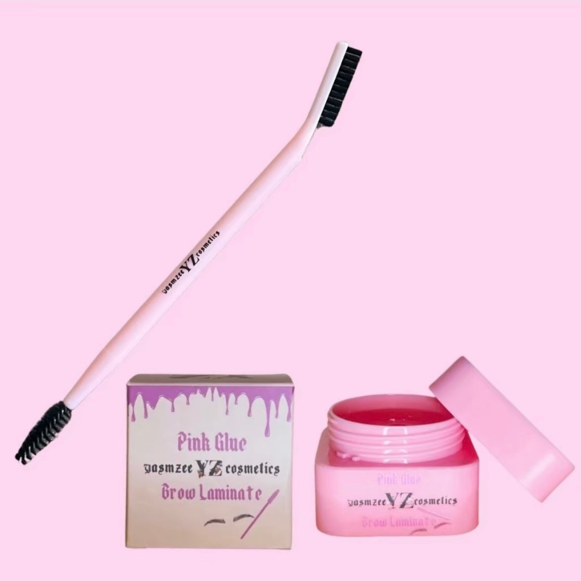 Pink glue brow laminate